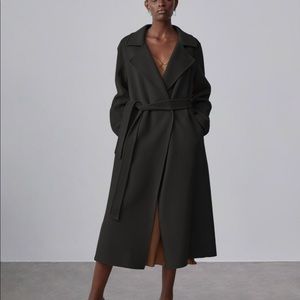 Silk Madison Belted Wool Coat